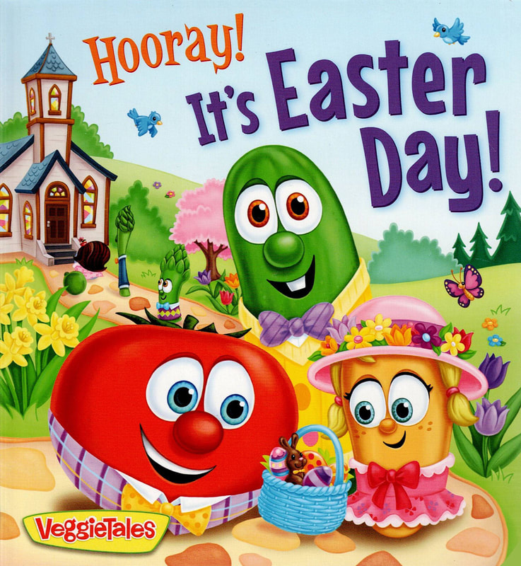 VeggieTales Hooray! It's Easter Day!, VeggieTales Easter book, Children's board book, Children's Easter Board Book, Kathleen Long Bostrom, Lisa Reed